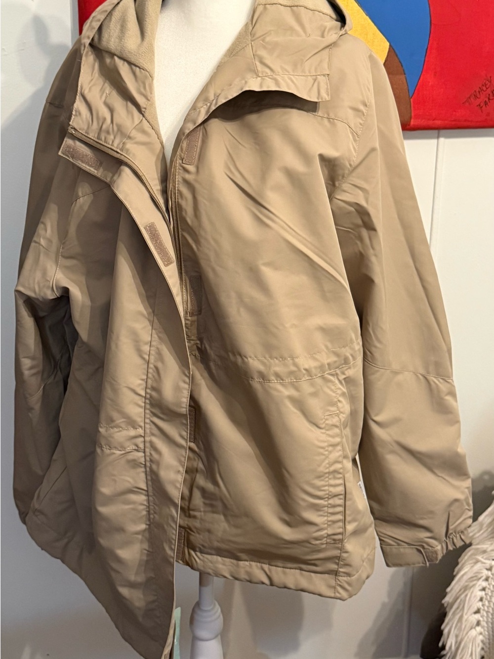Magellan Women's Hooded Beige Utility Jacket